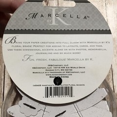 Marcella By K & Co Dimensional Floral Accents Scrapbook Craft Glitter 18 Pieces