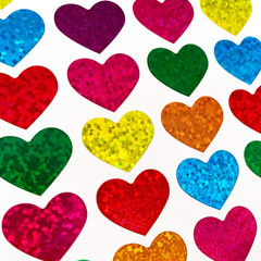 40 Sheets Glitter Heart Stickers Colorful Decorative Love Stickers Self-Adhesive