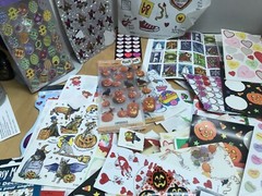 Vtg 80’s Sticker Lot 500+ Hallmark AGC Sandy lion Holiday Lot 3 Halloween Puffy
