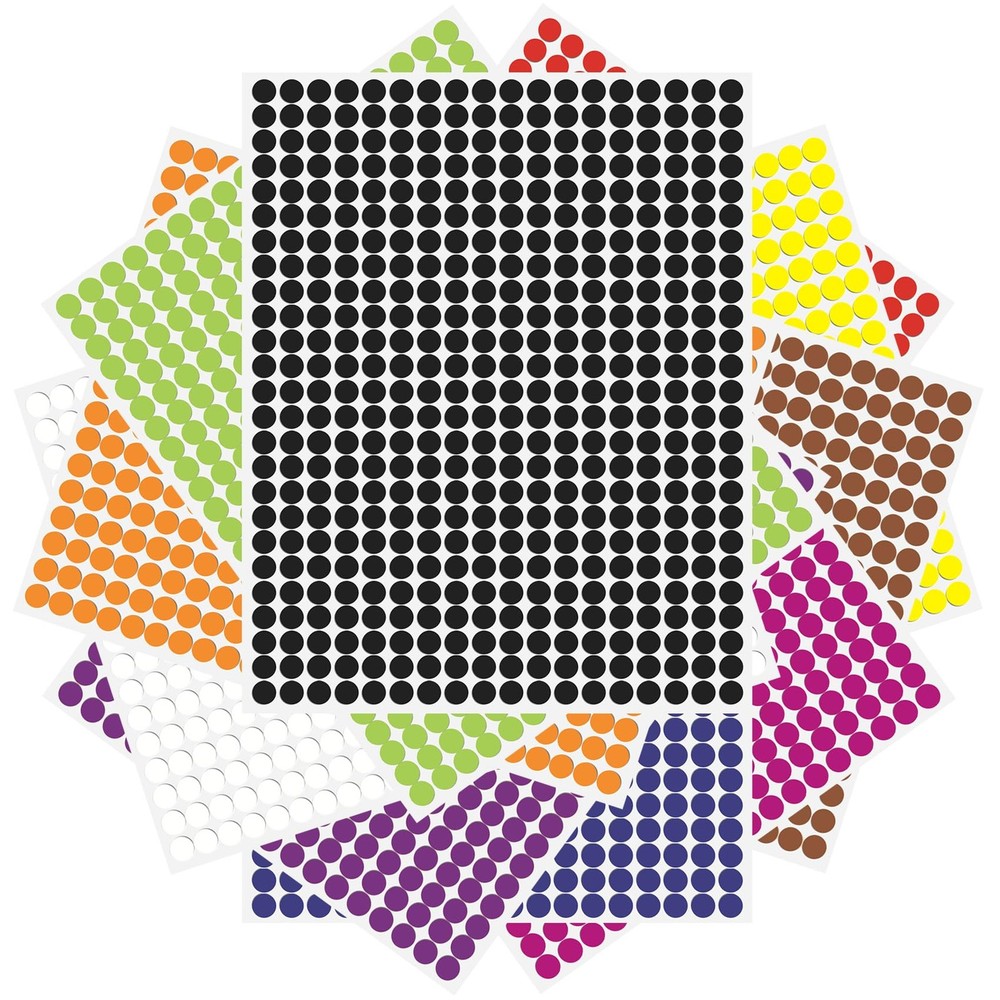 4500 Pcs Small Colored Dot Stickers 1/4 inch – Round inch, 0.25 Inch