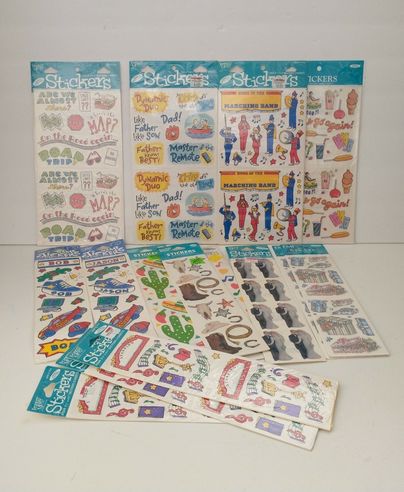 15 Vintage Frances Meyer FMI Sticker Packs Lot Unused Music People Wedding More
