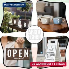138Pcs White Letter Stickers, 3inch Large White Alphabet Sticker and Number Stic