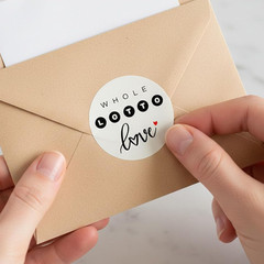 Lottery Ticket Envelope Stickers: 120 Pcs 1.6″ round Seals Decals – Vellum Favor
