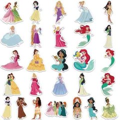 PRINCESSES From DISNEY 50pc STICKER SET, Little girls of all ages love them.