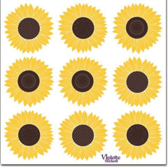 Violette Stickers Gold Foil Yellow Sunflowers Flowers Crafts Planner Supply