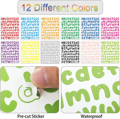 Letter Stickers, Small Alphabet Stickers, 1 Inch Vinyl Sticker Waterproof Lette