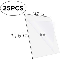 25 Sheets 8.3X11.6 Inch Inkjet Sticker , Printable Transparency Film Dry 8047