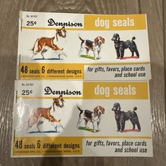 Vtg Lot Seals Dennison & Standard Publishing Dogs Horse Birds Nativity Christmas