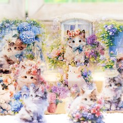 Cat Rabbit Flower Window PET Stickers 30PCS Scrapbook Paper Crafts Supply Diary