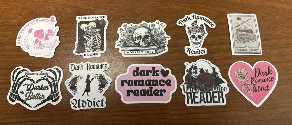 Dark Romance Reading Stickers Set Of 10