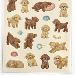Cute Poodle Dog Stickers Made in Japan Kawaii Puppy Journal Scrapbook