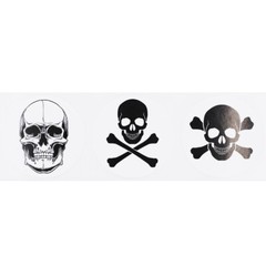 Skull and Crossbones Stickers | 2″ Inches Round – 100 Pack | Pick One Color