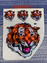 Vintage 1980s Prism Tiger Head Stickers Sheet Vending Machine