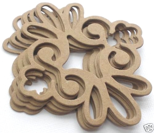 {6} *DECORATiVE ACCENT* Flourish Scroll Bare Chipboard Die Cuts – 3 1/2″ x 4″