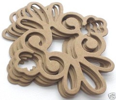 {6} *DECORATiVE ACCENT* Flourish Scroll Bare Chipboard Die Cuts – 3 1/2″ x 4″