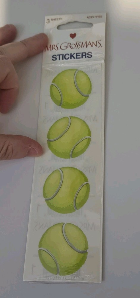RARE NIP MRS GROSSMAN’S TENNIS BALLS WIMBLETON SCRAPBOOKING SPORTS STICKERS