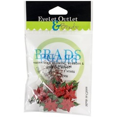 Eyelet Outlet Shape Brads 12/Pkg Poinsettia