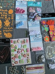 Scrapbooking & Craft Supplies Bundle Stickers Laser Borders Embellishments Ribbo