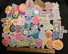 LOT of 10 Religious Inspirational Bible Stickers God Faith Scripture Jesus Verse