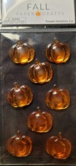 PUMPKIN STICKER «GEMSTONE» (8 PIECES) 1 INCH WIDE RAISED PLASTIC PUMPKINS 🎃 🎃