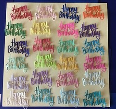 “Happy Birthday” word die cut embellishments 2-1/4” x 2-1/2” Choose Color 6 pcs