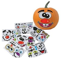 Make Your Own Pumpkin Jack O Lantern Funny Face Halloween Sticker Set 12 Sheets