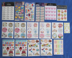 #2 NEW Lot-17 Package Stickers Envelope Seal Birthday Cardmaking Scrapbook Craft