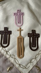 Religious Cross Bookmark Die Cuts Assorted Colors Purple Brown Tan