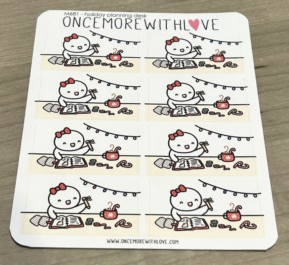 Once More With Love Christmas Holiday Planning Desk Sticker Sheet OMWL Stickers