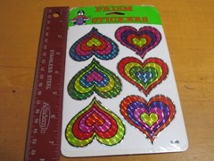 PRISM STICKER SHEETS VINTAGE HEARTS RAINBOW MULTI COLOR VINTAGE PRISMATIC NIP