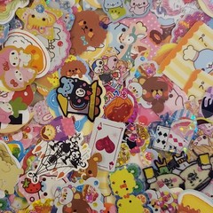 50 Japanese Sticker Flakes – Sanrio San-X Kamio Crux PoolCool MindWave Q-Lia