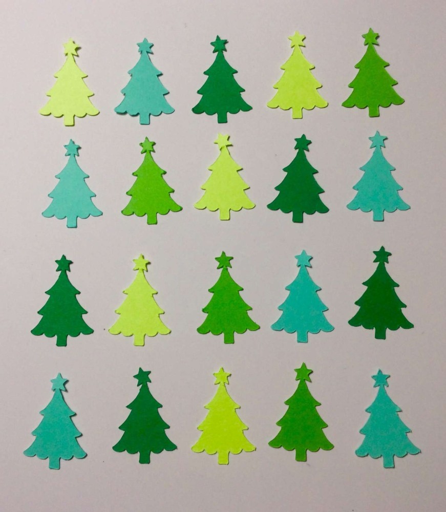 Christmas Tree Pine Tree Confetti – 150 Die Cuts Scrapbook Embellishments #345