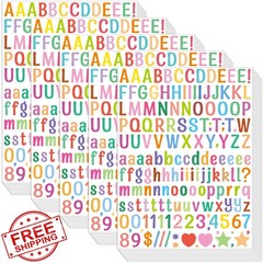 Gretion Colorful Alphabet Stickers 0.5 Inch 60 Sheets