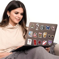 200Pcs Cool Trendy Y2K Stickers Aesthetic Downtown Girls Sticker for Water Bo…