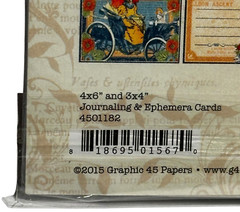 Graphic45 Worlds Fair Collection Cardstock Journaling Ephemera Cards Inserts