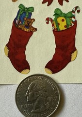 CHRISTMAS STOCKING Stickers(10pc) Creative Memories*Wreath*Holly*Cookies*Holiday