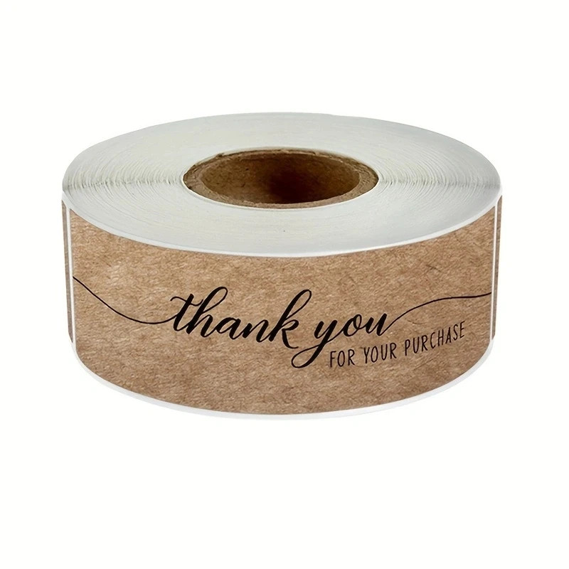 120pcs/roll Kraft Paper Thank You Stickers DIY Gift Packaging Decoration for
