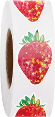 1 X 1.5 Inch, 500 Total Thank You Stickers – Sparkle Pink Strawberry Design