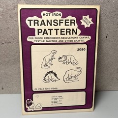 VTG MCM Transfer Pattern Hot Iron On Punch Embroidery Needle Point Dinosaurs