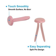 Brads for Paper Crafts, 200 Pcs Pink Metal Round Paper Fasteners, 20 mm