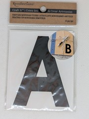 RECOLLECTIONS Craft It Removable Monogram Stickers, A B K S – 5 pcs – BLACK
