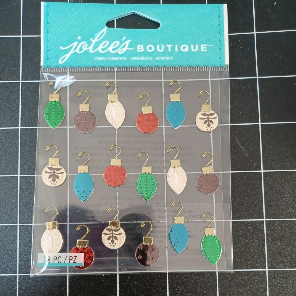 STICKERS Christmas lights snow mini ornaments tree metallic dollhouse emboss