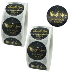 1000Pcs 1″/1.5″ Round Thank You Stickers Self Adhesive Gift Box Label Decoration