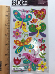 EK Success Sticko Flowers Bees Butterflies Stickers Lot Scrapbook Journal