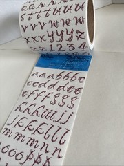 Fancy Alphabet, Burgundy Sticker ROLL NRN Designs Scrapbook Stickers Letters