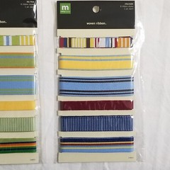 NEW Lot 4 Pkgs Making Memories Woven Ribbon Decorative Stripe Scrapbooking -B