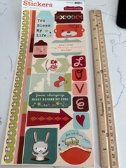 Cosmo Cricket Card Stock Stickers «Nutmeg» Best Friends Love Birds Scrapbooking