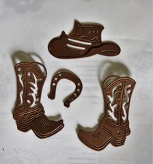 Cowgirl Boy Boots Hat HorseShoe Die Cut Western Embellishment Scrapbooking 8 pcs