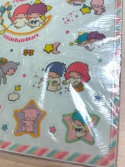 Vintage 1976 Sanrio Little Twin Stars Large Mascot Stickers Seals Sheet 8 x 10
