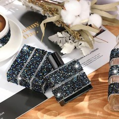 1Roll Black 108 x 1″ Bling Rhinestone Crystal Diamond DIY Decor Sticker Decal #B